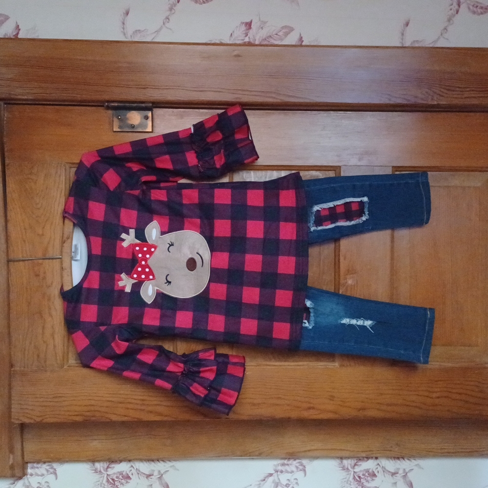 Red and black reindeer outfit